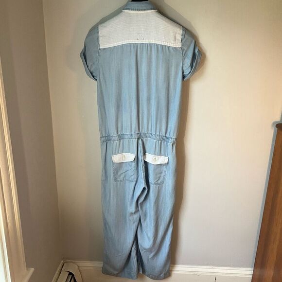 Vineyard Vines Lightweight Denim Jumpsuit, Size 4 Pockets! Straight Leg preppy - Picture 7 of 11